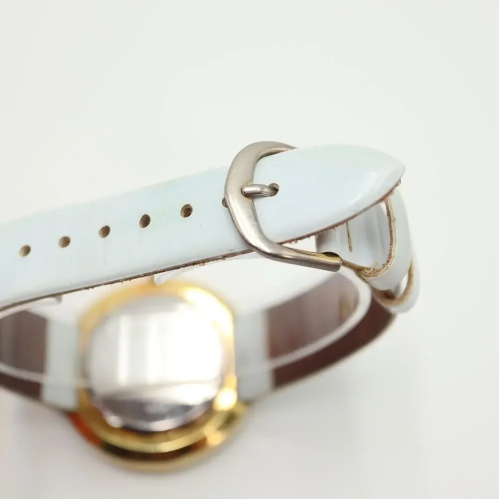 Joan Rivers Classic Womens Watch 41mm Cream Bezel White Leather w New Battery
